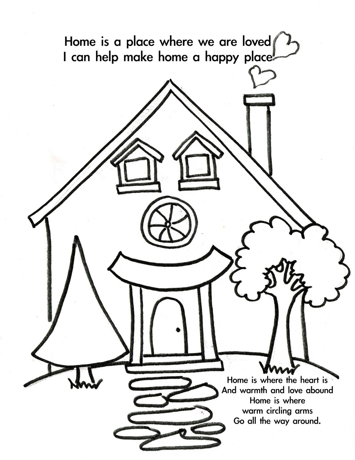 876 Cartoon Home Coloring Pages for Adult