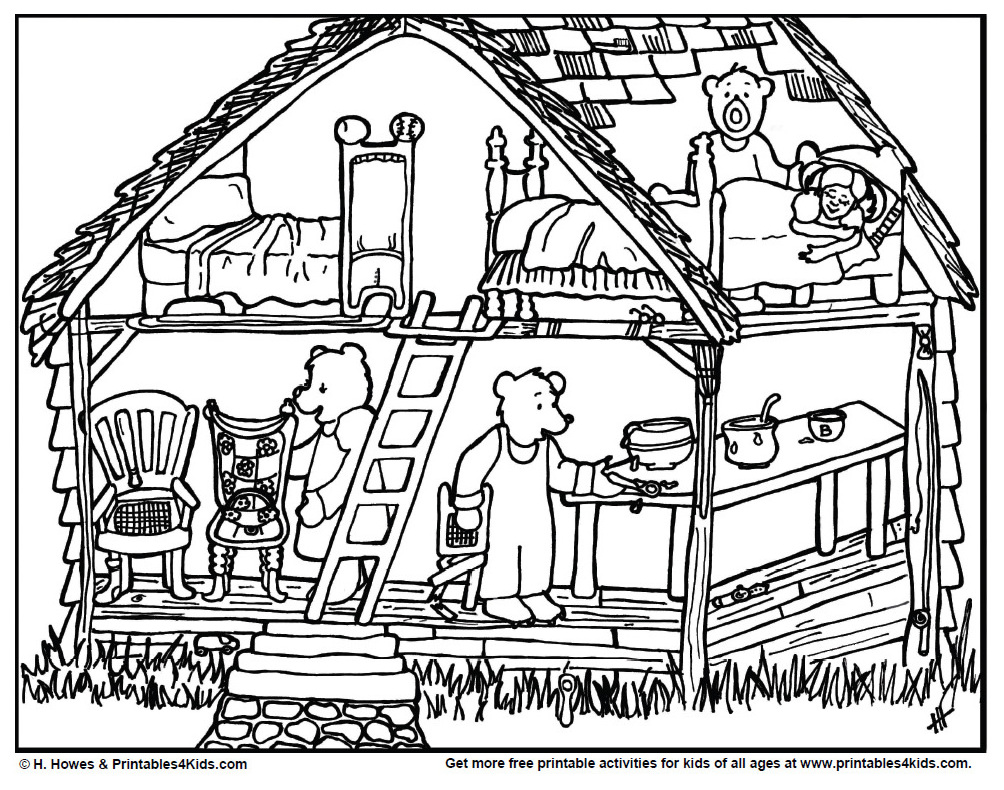 Great Goldilocks And The Three Bears Coloring Pages 48 In Coloring ...