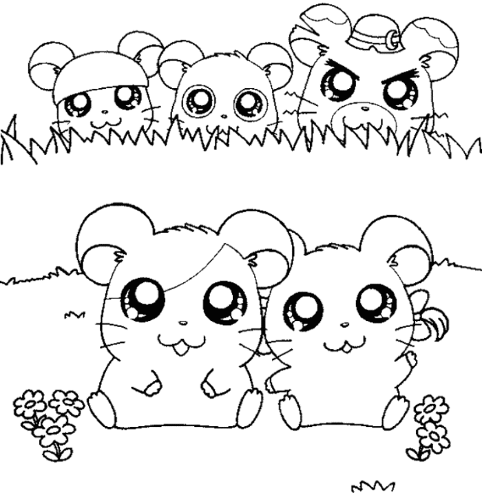 Cartoon Hamtaro Coloring Pages - Coloring Pages For All Ages
