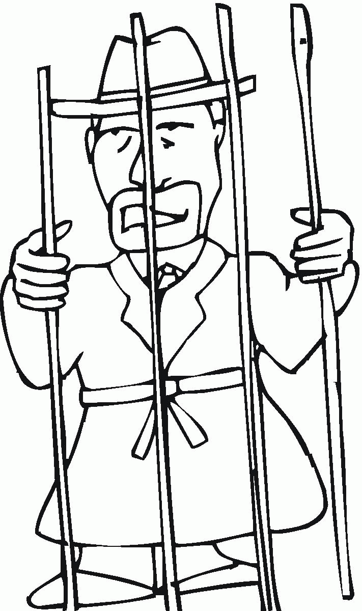 Free Coloring Pages Peter In Jail Sketch Coloring Page
