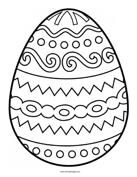 Easter Egg Coloring Page - Free Printable - AllFreePrintable.com