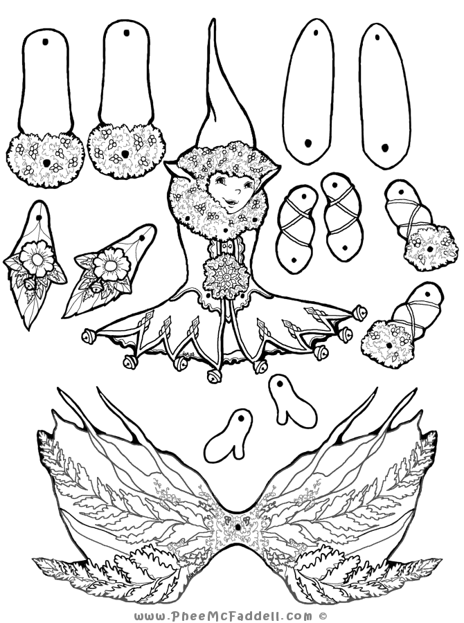 FernFeatherElf Puppet Coloring Page