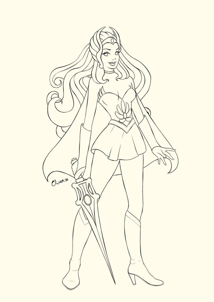 She-ra outline by ~tesiangirl on deviantART | Coloriage SHE-RA ...