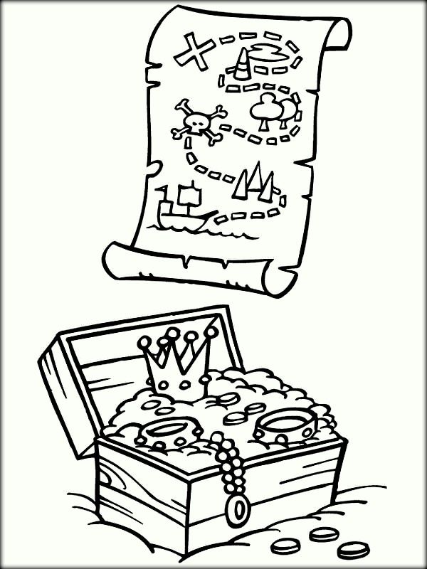 Treasure Chest Coloring Pages - Color Zini