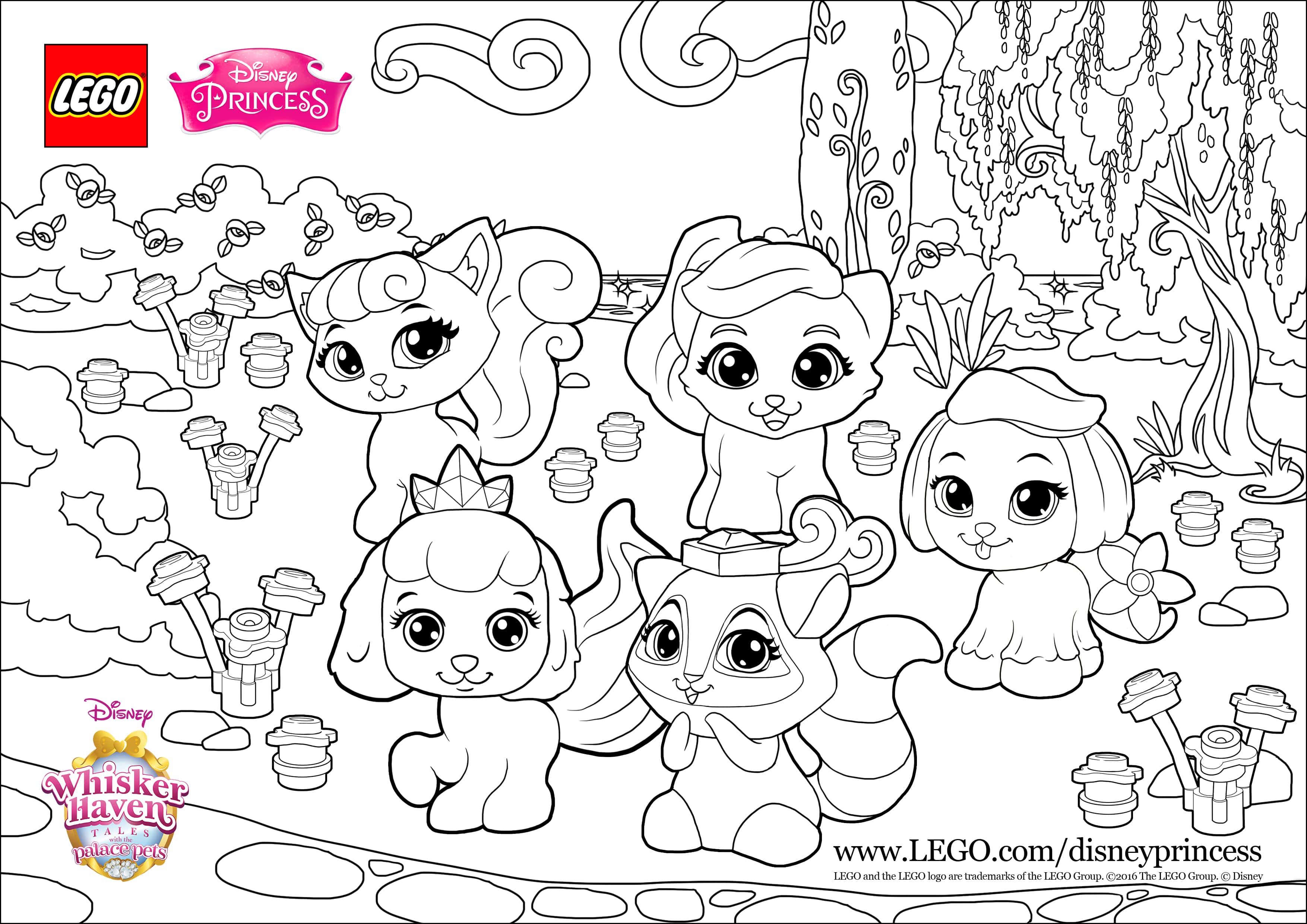 Create your own party with the Palace Pets - Coloring page ...