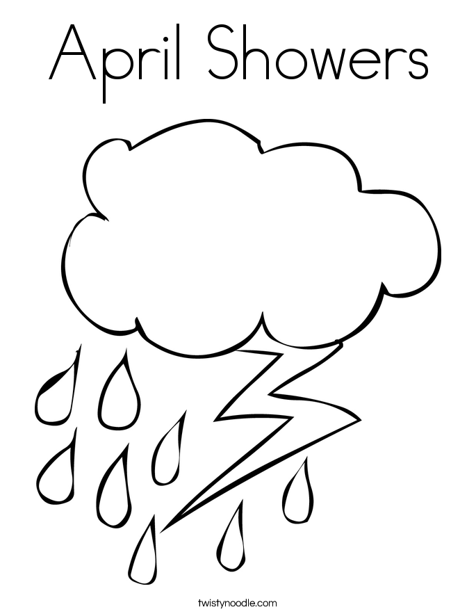 April Showers Coloring Page - Twisty Noodle