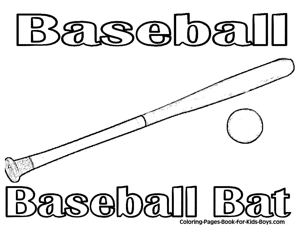transmissionpress: Baseball Bat And Ball Coloring Page