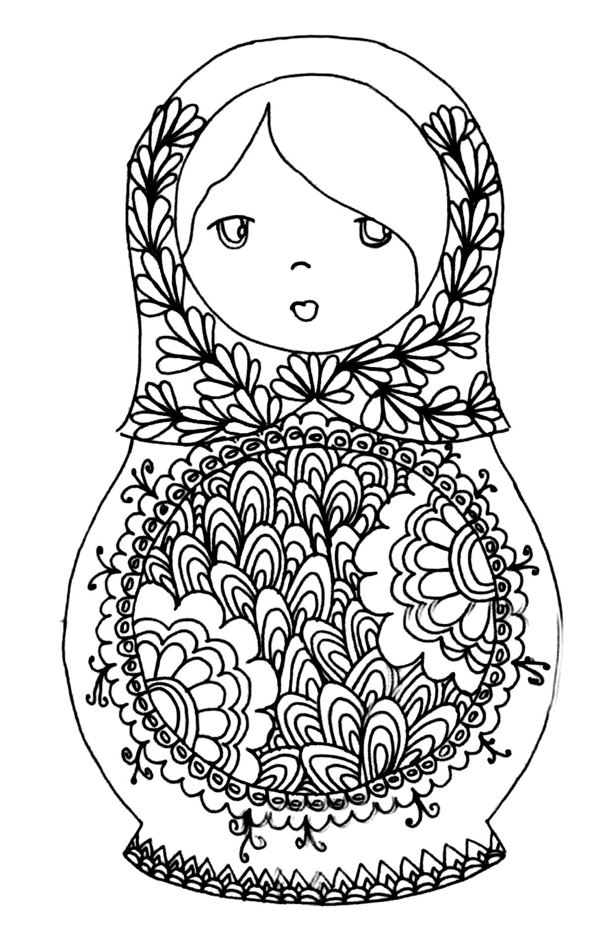 Russian dolls - Coloring Pages for adults