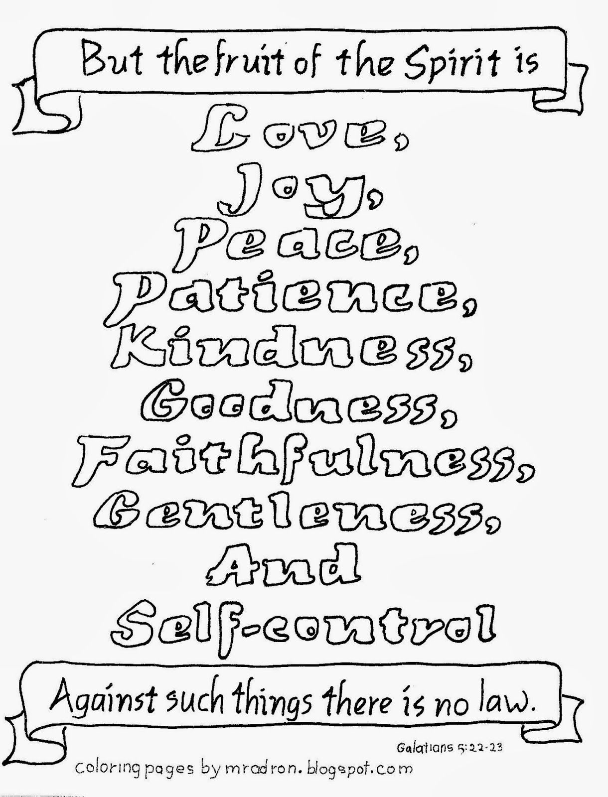 Free Fruit Of The Spirit Coloring Pages Coloring Home