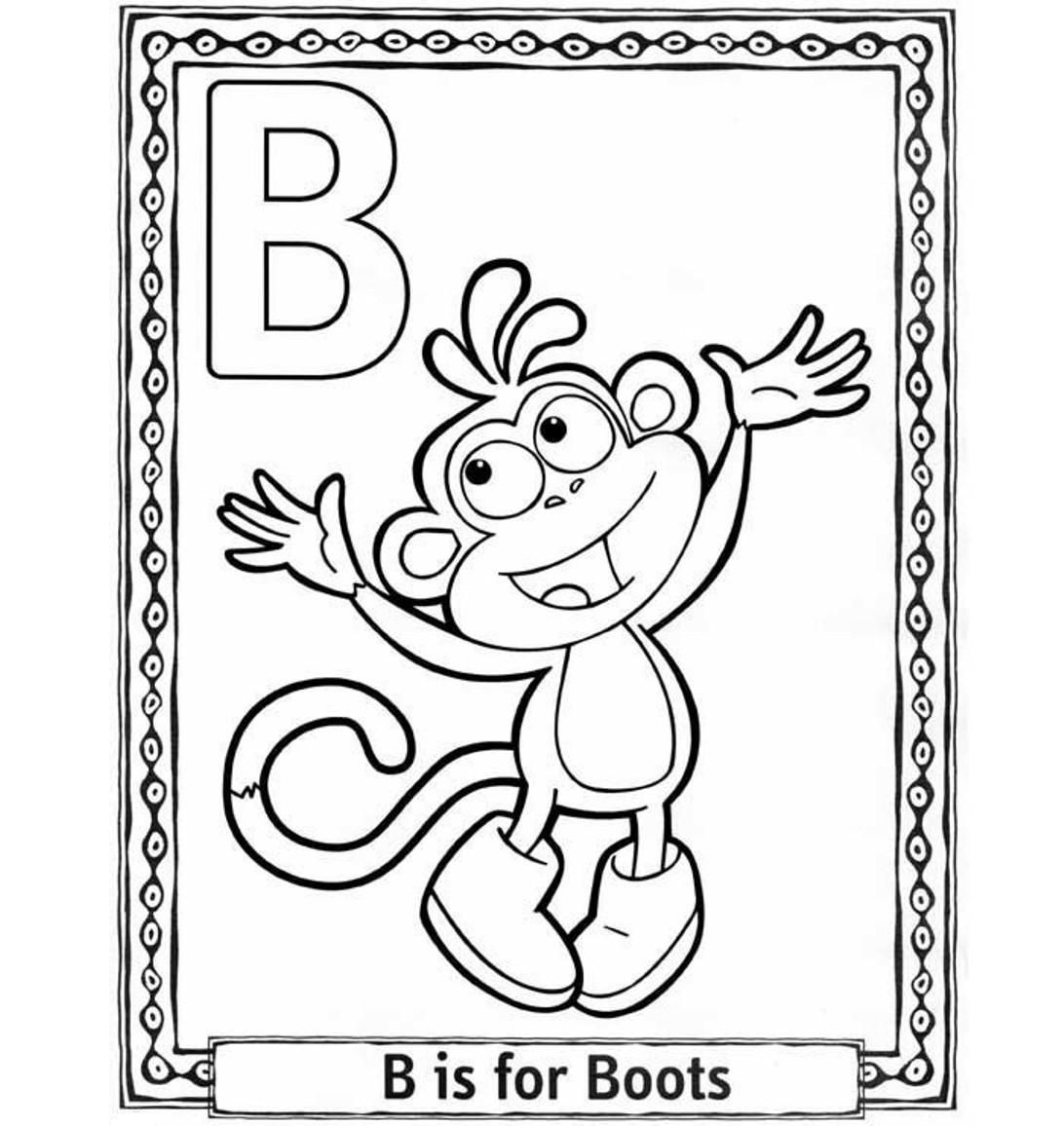Alphabet Coloring Pages B For Boots | Alphabet Coloring pages of ...