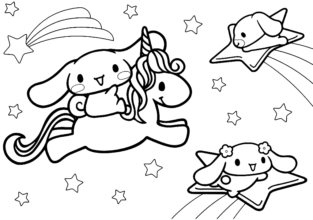 Cinnamoroll and Unicorn Coloring Pages - Cinnamoroll Coloring Pages - Coloring  Pages For Kids And Adults