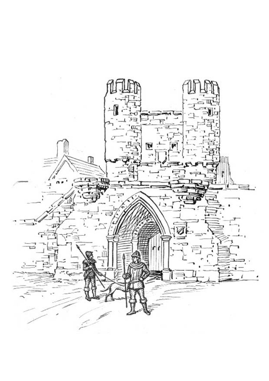 Coloring Page city gate - free printable coloring pages - Img 18823