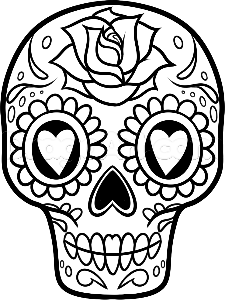 11 Pics Easy Skull Coloring Pages Draw Sugar