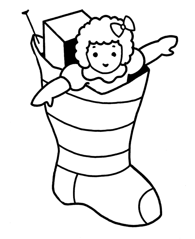 Learning Years: Christmas Coloring Pages - Stocking with presents ...