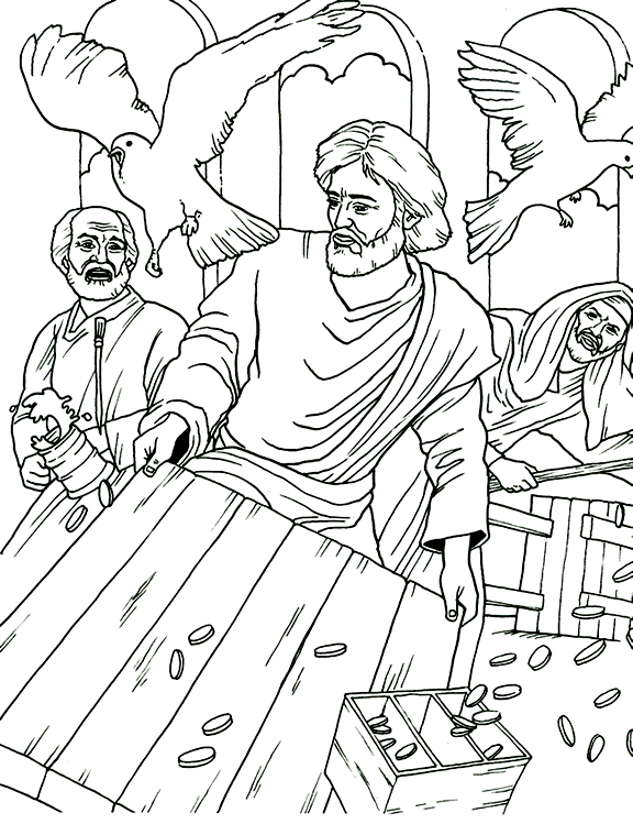 Jesus Clears The Temple Coloring Page Coloring Home