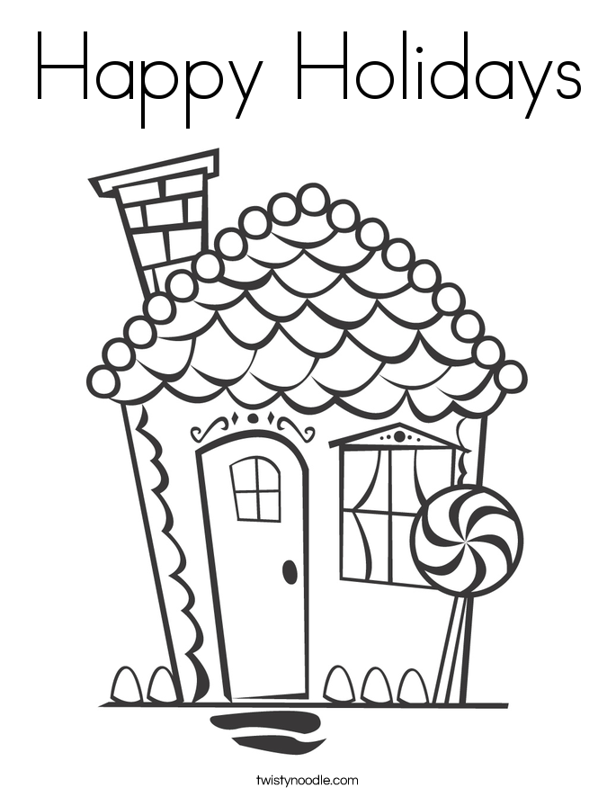 Happy Holidays Coloring Pages Coloring Home