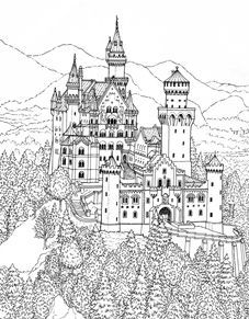 Disneyland Castle - Coloring Pages for Kids and for Adults