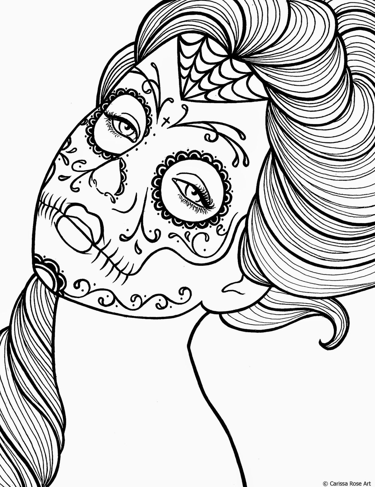 coloring-pages-of-skulls-for-day-of-the-dead-coloring-home