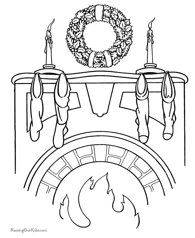 Christmas Wreath Coloring Pages - 004