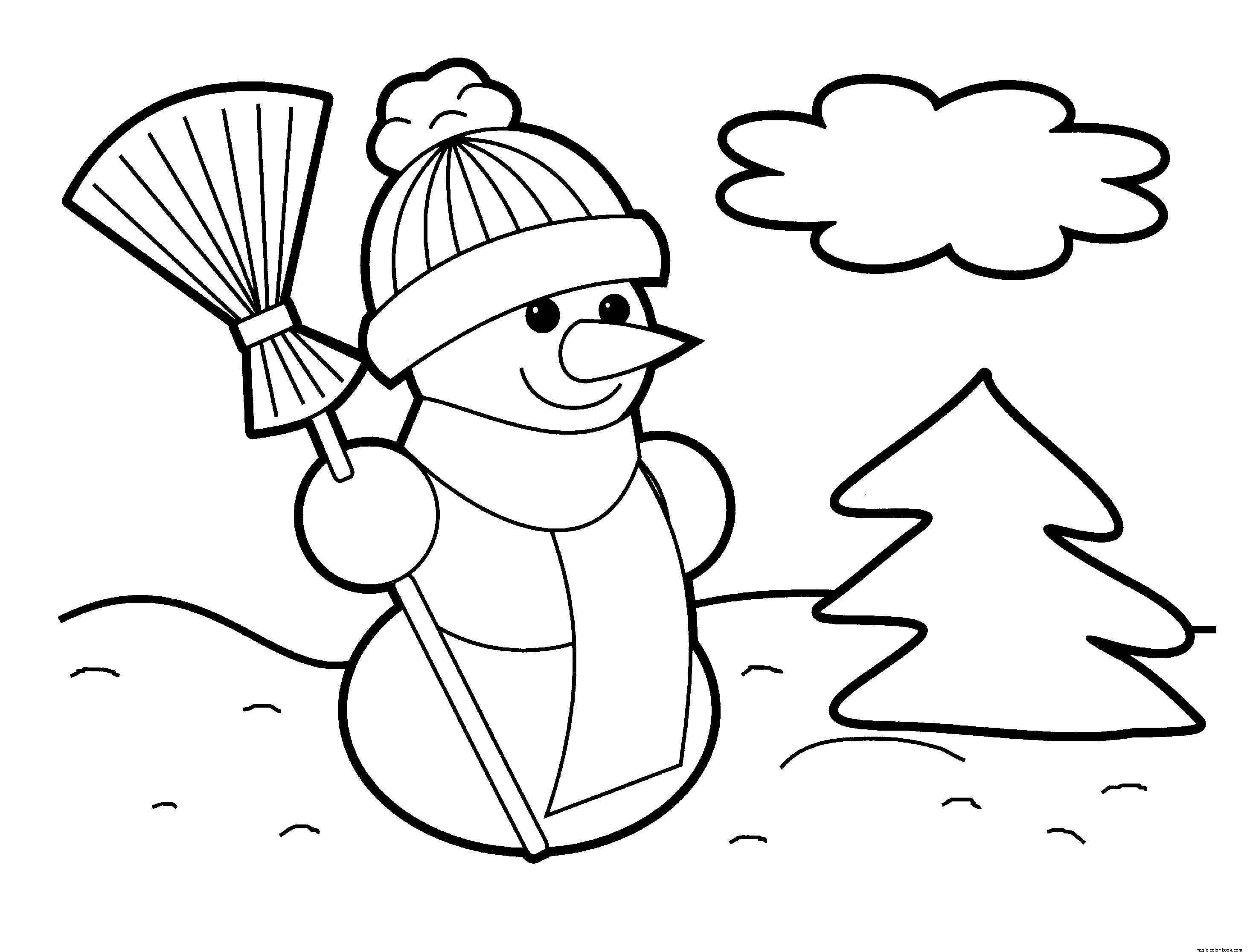 Winter free online color pages for kids magic color book worksheet ...