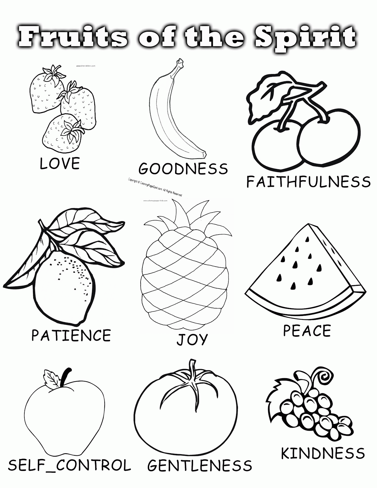 Free Fruit Of The Spirit Coloring Pages Coloring Home