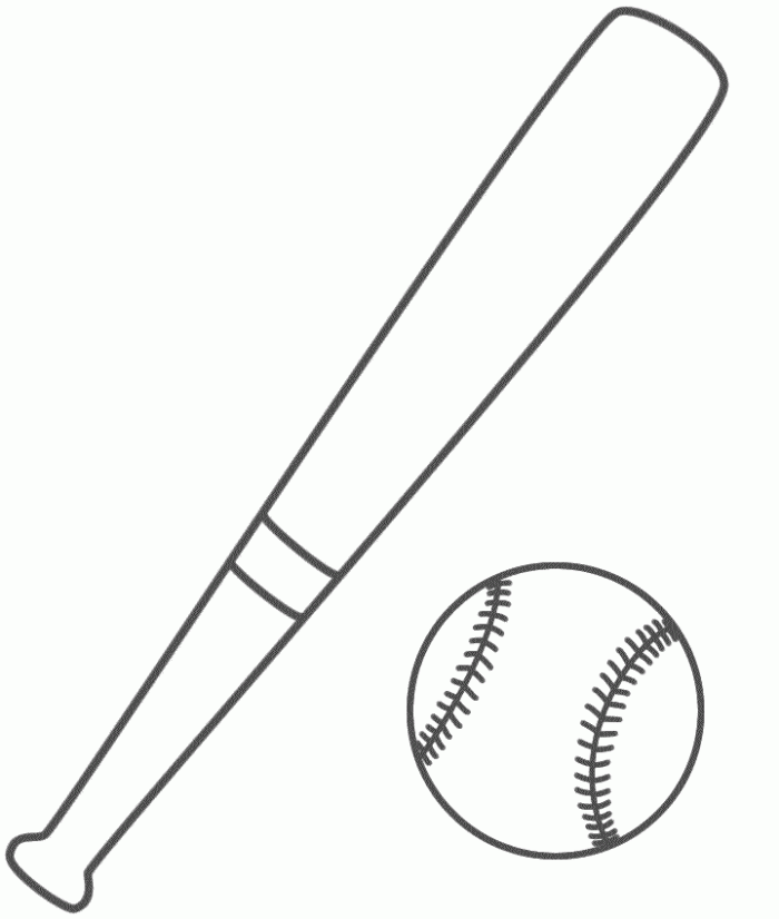 Bat Glove Ball Coloring Page Sports Pages
