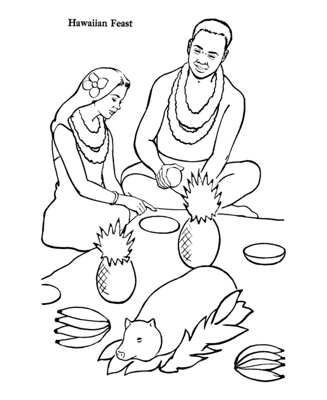 Luau Coloring Page - Coloring Pages for Kids and for Adults