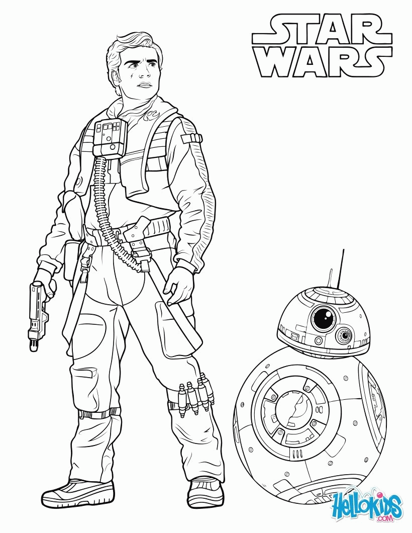 Poe dameron and bb-8 coloring pages - Hellokids.com