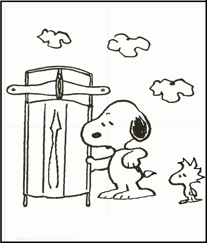 Christmas Snoopy Woodstock Sled Coloring Pages For Kids #fxj ...