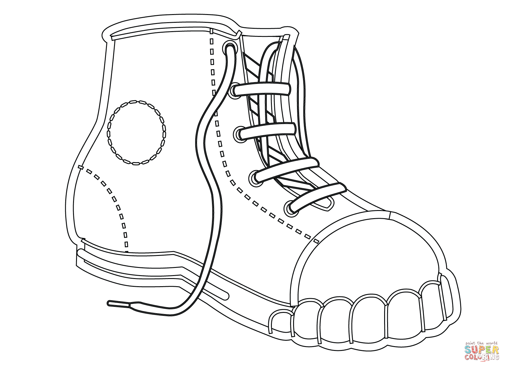Canvas Shoe coloring page | Free Printable Coloring Pages