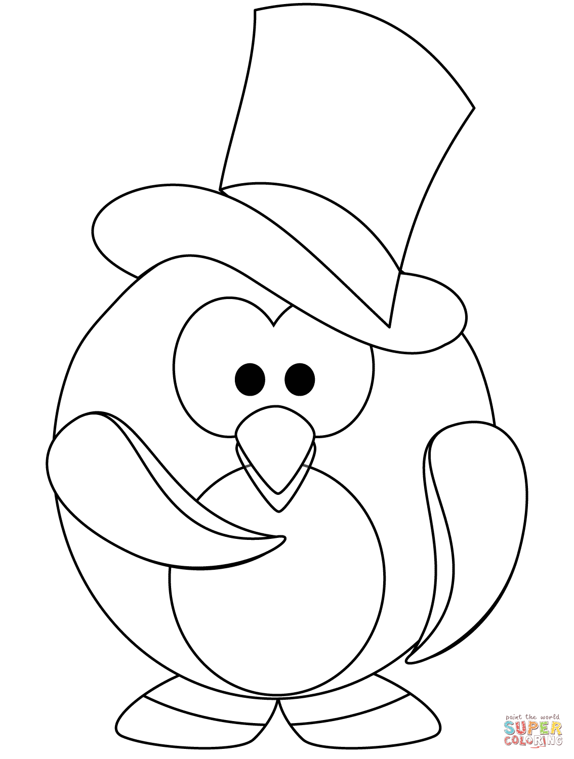 The Gentleman Penguin coloring page | Free Printable Coloring Pages
