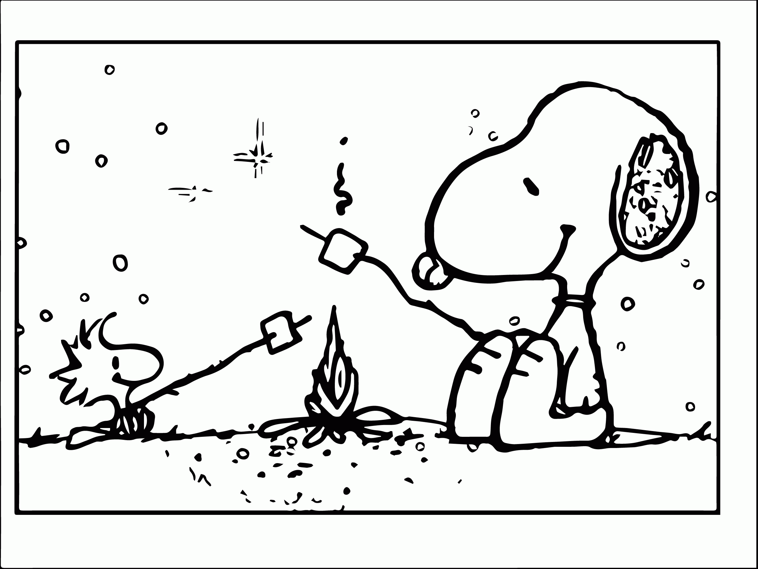 Snoopy Camping Coloring Page | Wecoloringpage