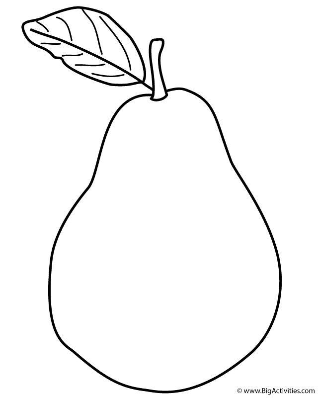 Pear - Coloring Page (Fruits and Vegetables)