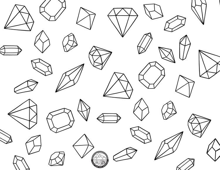 Gems Coloring Page | Coloring pages, Color, Crystal art