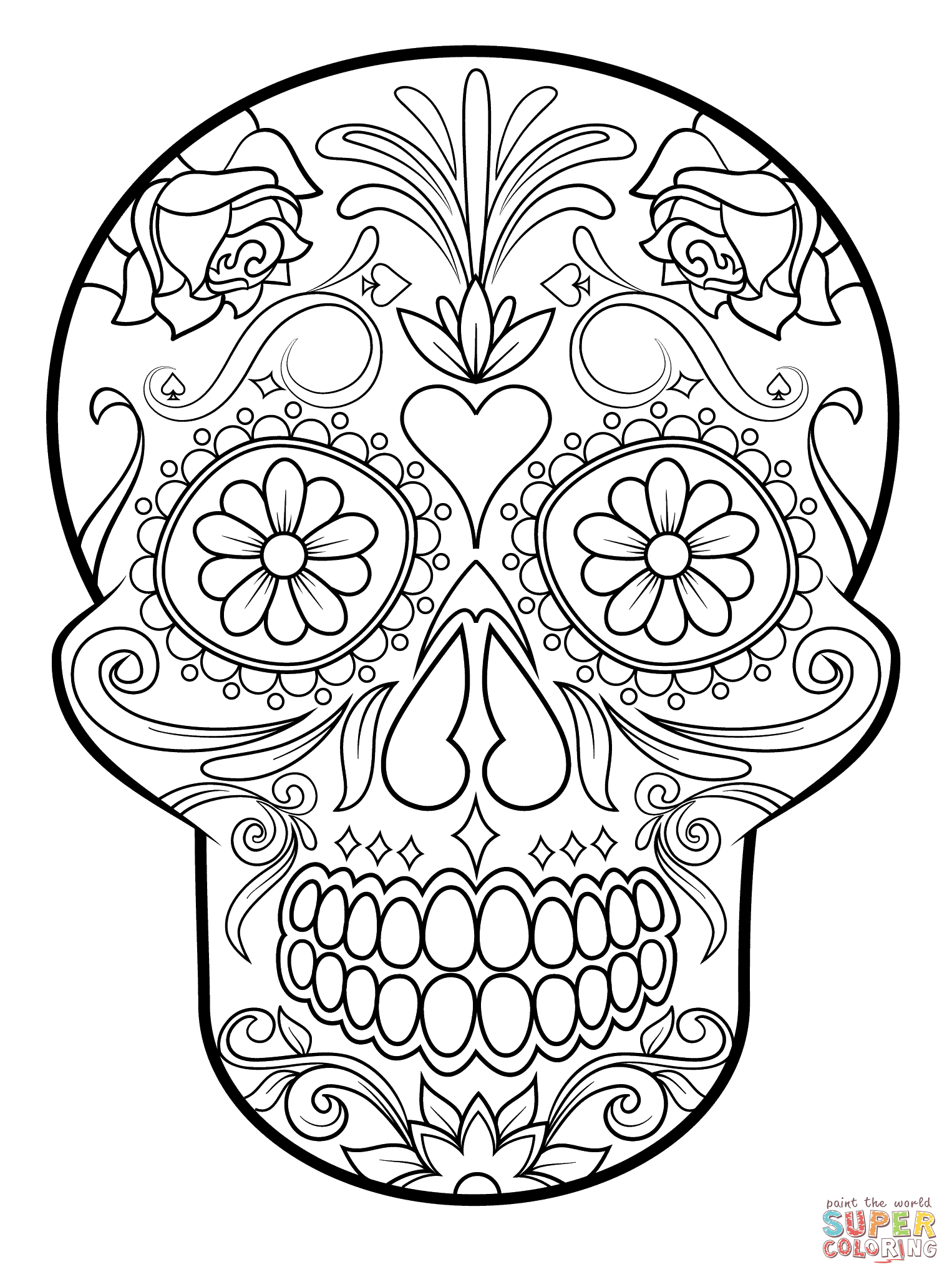 Printable Sugar Skull Pdf Coloring Pages 04 Free Printable Coloring