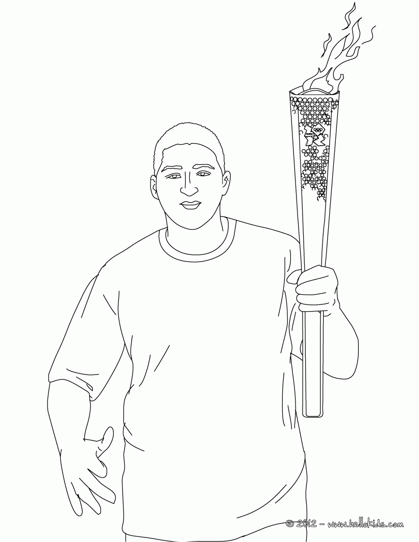 OLYMPIC SYMBOLS coloring pages - Olympic torch relay