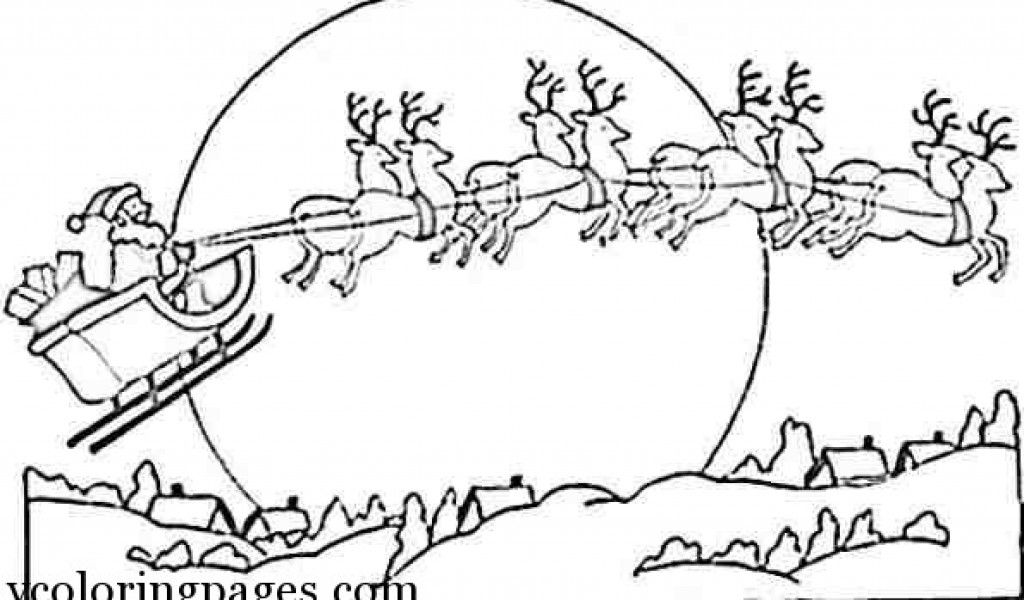 Rudolph Reindeer Coloring Page Santa - Coloring Home