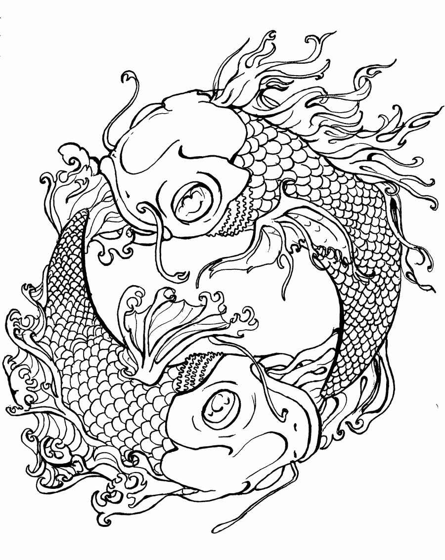 Japanese koi coloring pages download and print for free
