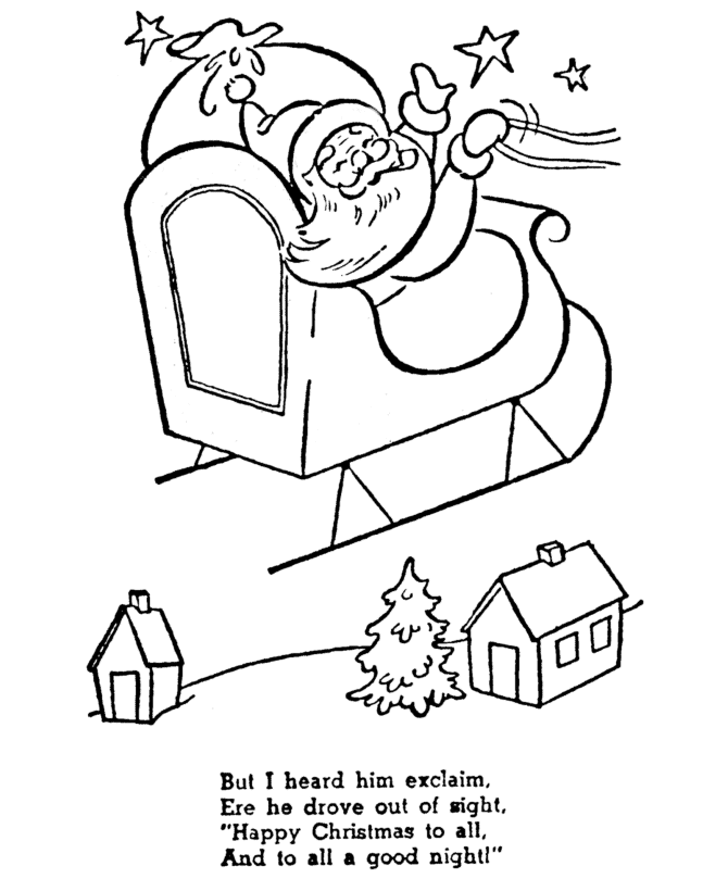 The Night Before Christmas - Coloring Pages for Kids and for Adults