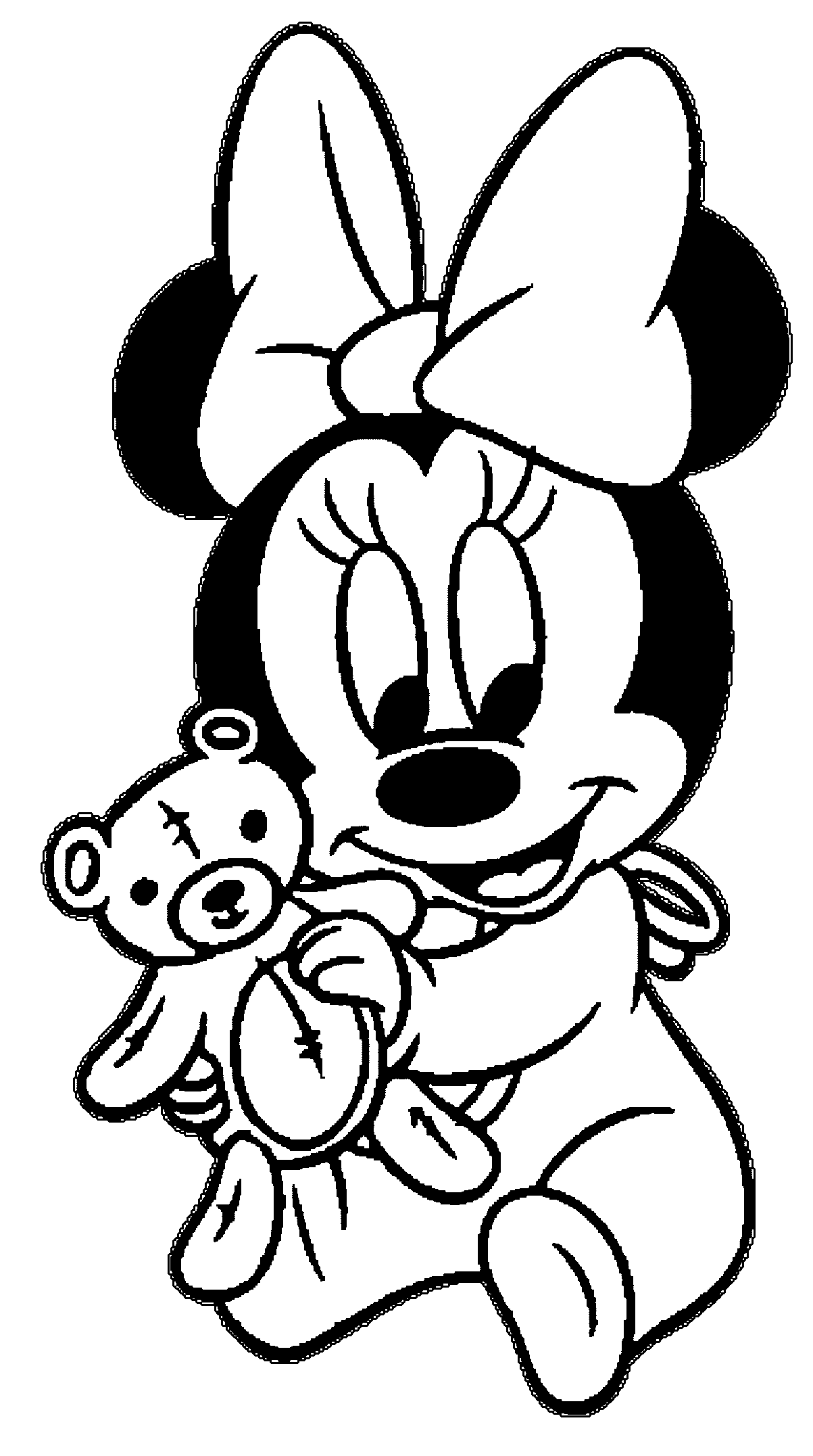 Baby Minnie Teddy Bear Coloring Page | Wecoloringpage ...