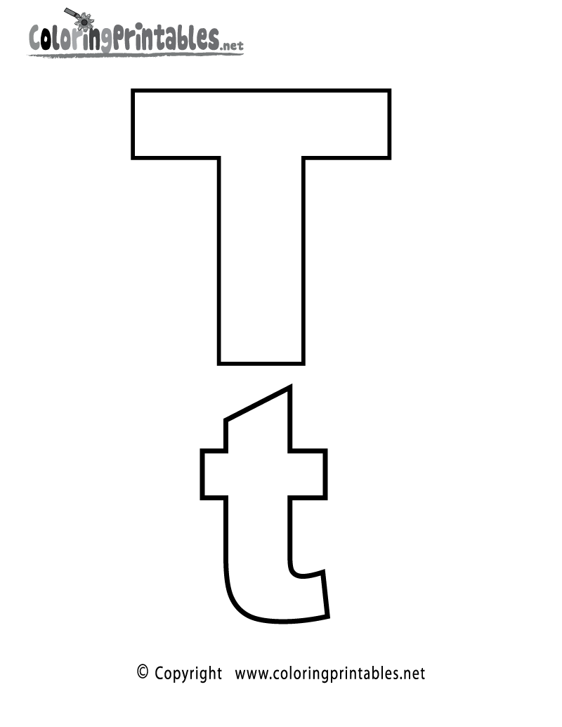 Alphabet Letter T Coloring Page - A Free English Coloring Printable