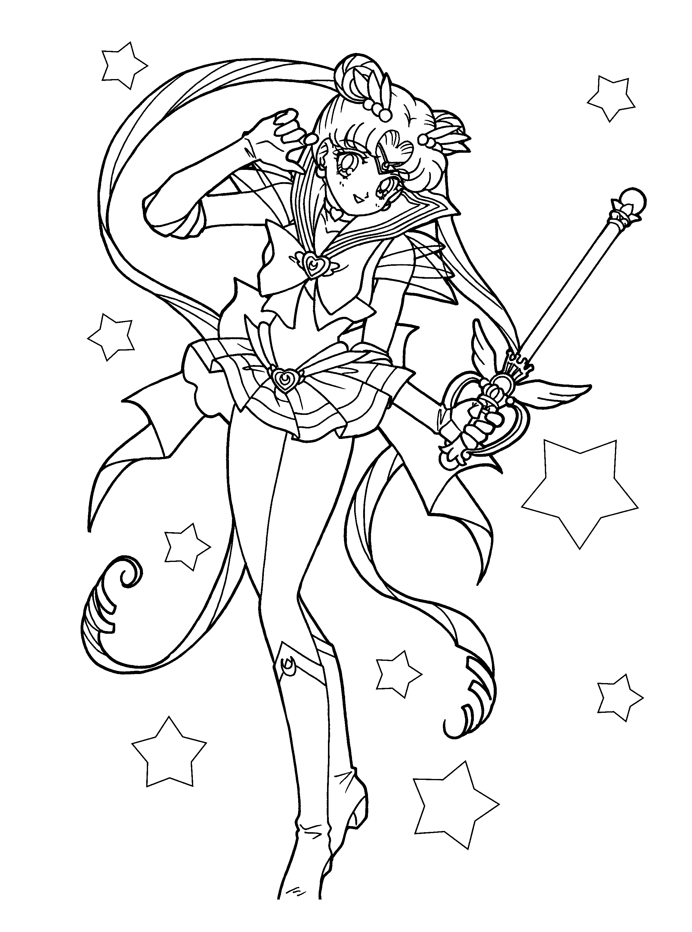 Sailor Moon Luna Coloring Pages - Coloring Home
