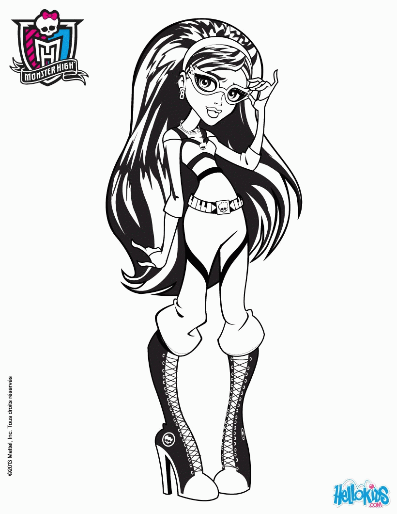 MONSTER HIGH coloring pages - Clawdeen, Frankie and Draculaura