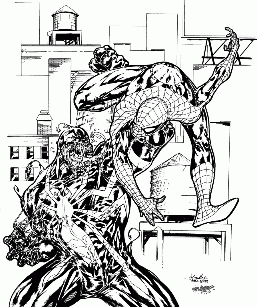 Venom Vs Spiderman Coloring Pages - Coloring Home