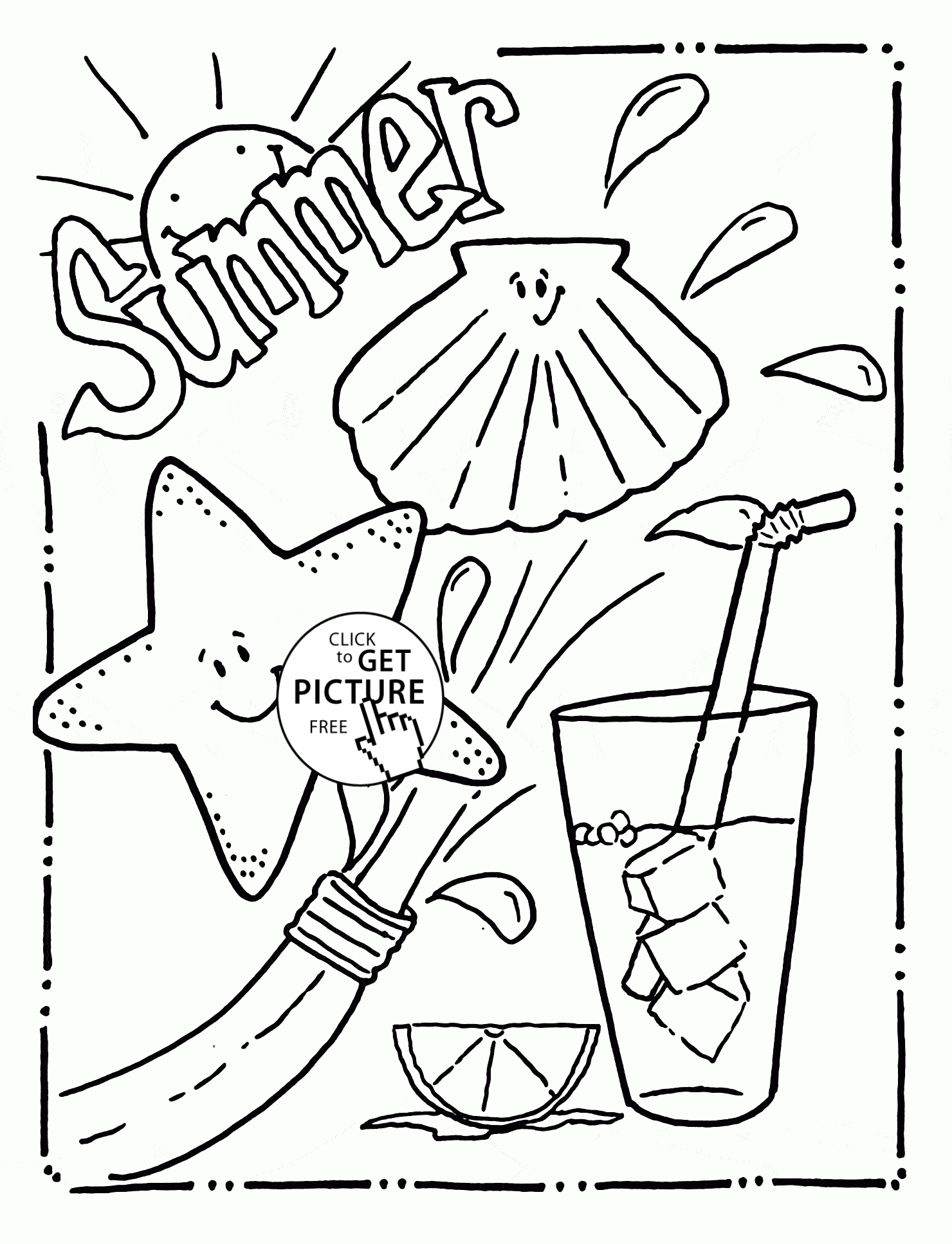 Summer Fun Printable Coloring Pages - Coloring Home