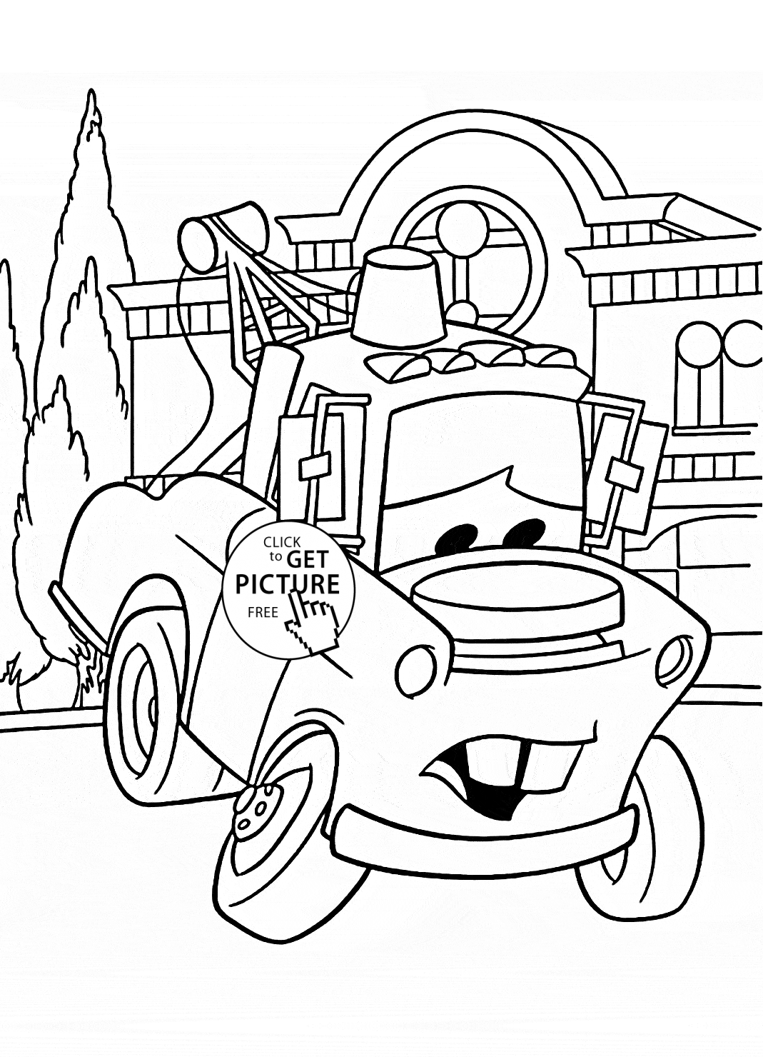Tow Mater Feeling Sad - Cars coloring page for kids, disney ...