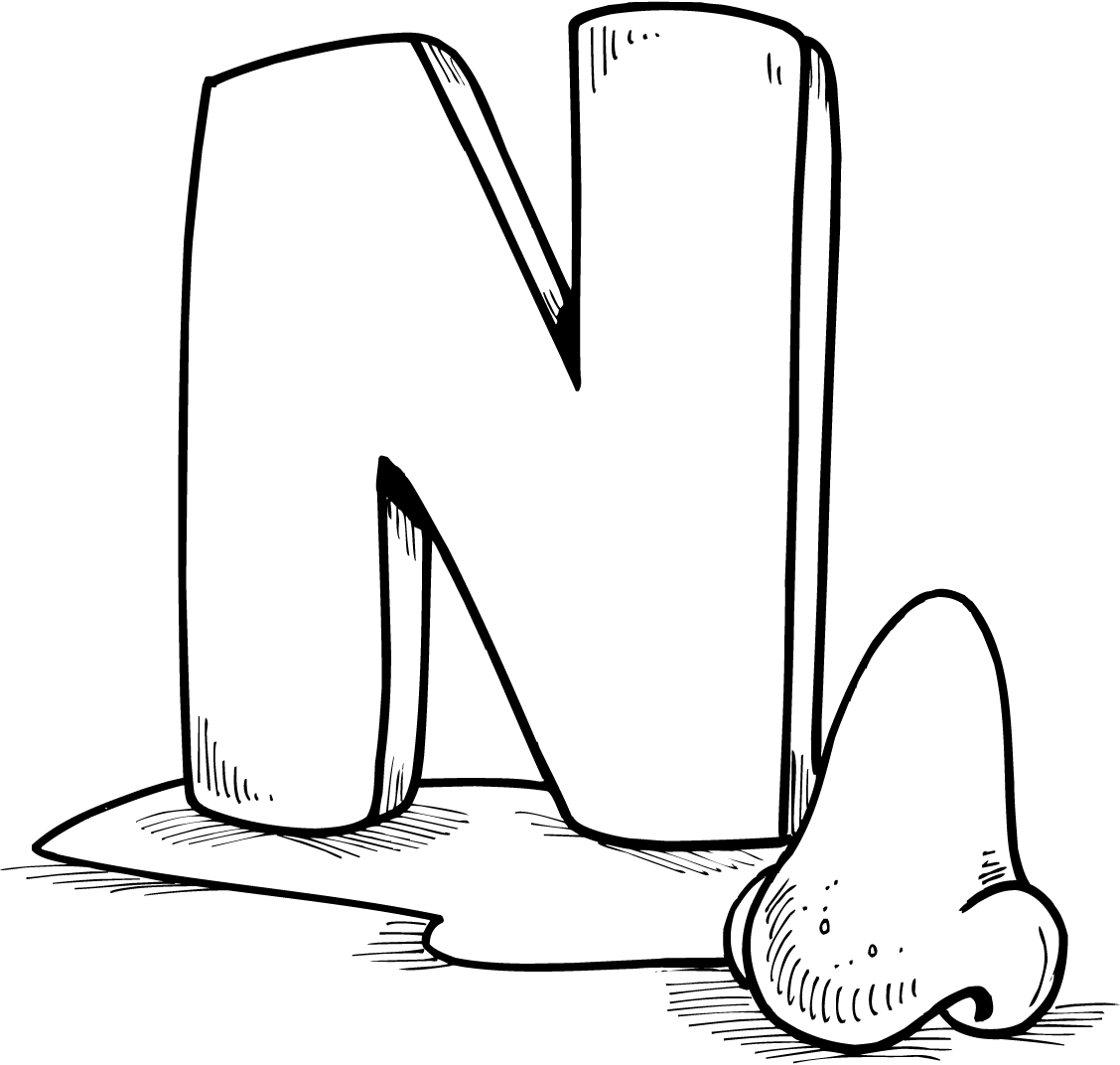 Letter n coloring pages preschool printable for kids - Coloring Point