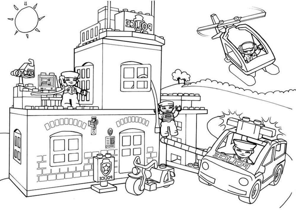 Simple Lego City Coloring Pages Printable 