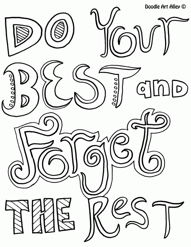 Simple All Quotes Coloring Pages with simple drawing