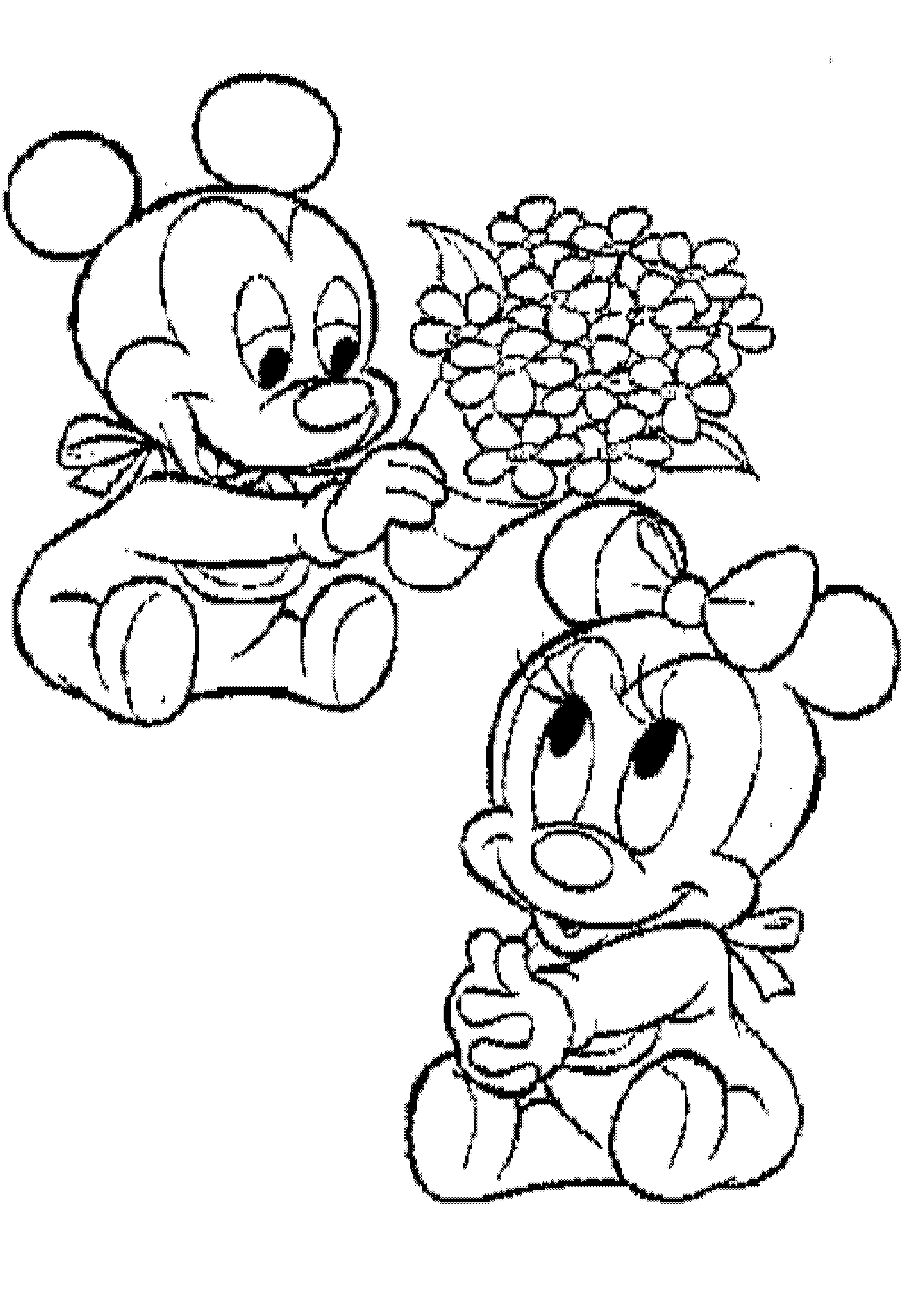 Baby Minnie Mouse Coloring Pages Page 1